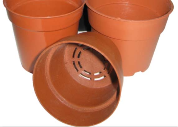 Three Plastic Flower Pot for Greenhouse